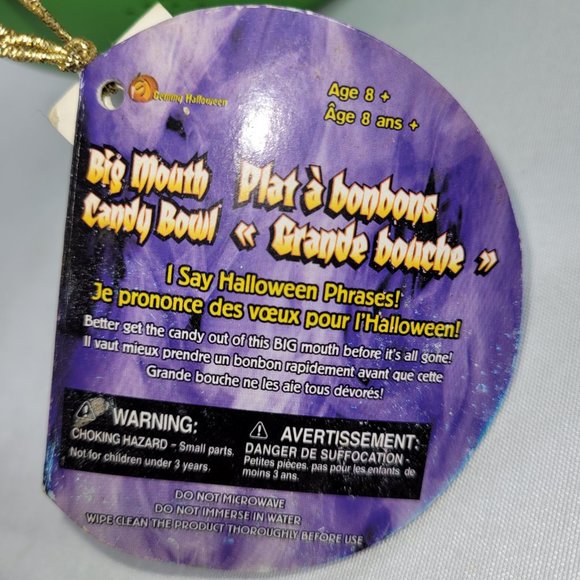Big Mouth Candy Bowl 12" Electronic Talking Vintage 2002 Plastic Monster Dish - Picture 3 of 3